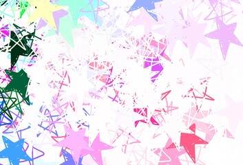 Light Multicolor vector template with sky stars.