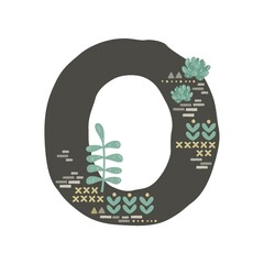 Succulent inspired letter O