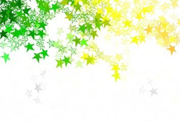 Light Green, Red vector template with sky stars.