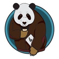 Stylish panda tablet and coffee