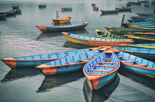 Fishing boats in the lake