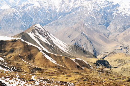 Aerial view to the mountains