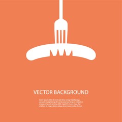 fork with sausage background design