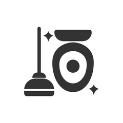 Clean toilet bowl with plunger