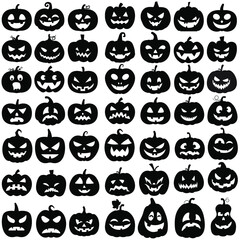 Fototapeta premium Pumpkin icon vector set. Halloween illustration sign collection.