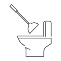 toilet bowl with plunger