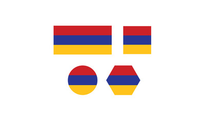 Armenia flag set shape symbol vector illustration