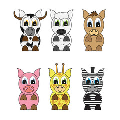 cute animal cartoon, simple vector illustration design