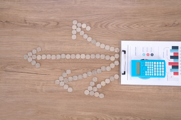 Financial investment still life on table