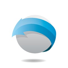 Globe logo element with abstract concept.