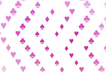 Light Pink vector texture with playing cards.