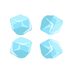 Ice cube vector cartoon design.
