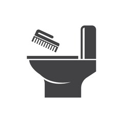 Toilet bowl with hand brush