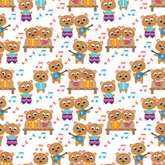 seamless pattern design with cute animal cartoon ornament, copy space