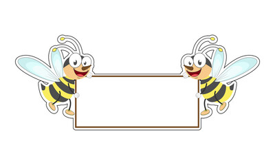 cute animal cartoon hold a white board, simple vector illustration design