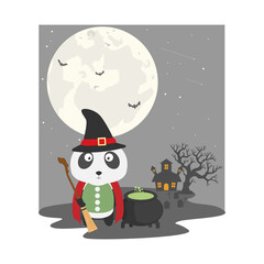 cute panda with halloween costume