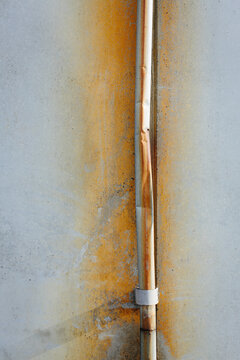 Drain pipe in building wall