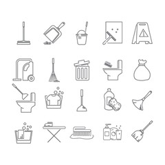 Set of cleaning icons