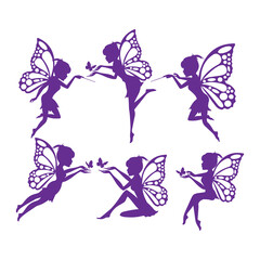fairy silhouette simple vector illustration design