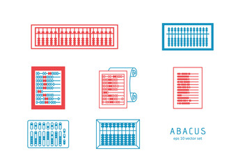 Abacus - vector icons set on white background.