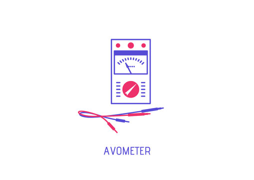 Avometer - vector icons set on white background.