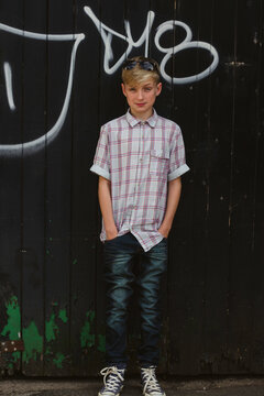 Trendy youth with a quizzical expression