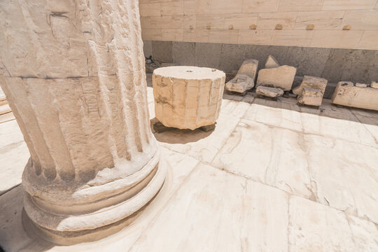 Ancient Greek Marble Ruins and Column