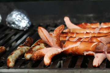 Barbecue with german Bratwurst