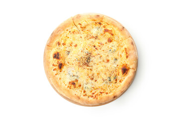 Tasty cheese pizza isolated on white background