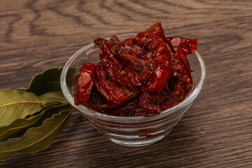 Dry tomato heap in the bowl