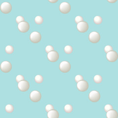 
Vector seamless pattern from pearls, white beads on a blue background. Design for wedding invitation, gift wrapping, print, wrapping paper