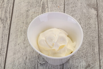 Sour cream in the bowl