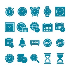 set of clock icons