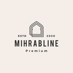 mihrab hipster vintage logo vector icon illustration