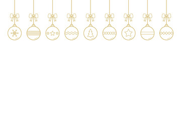Xmas balls on white background. Christmas decoration. Vector illustration