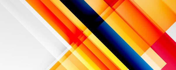 Geometric abstract backgrounds with shadow lines, modern forms, rectangles, squares and fluid gradients. Bright colorful stripes cool backdrops