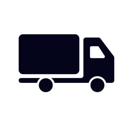 truck icon illustration with rounded edges, to mean delivery of products to home