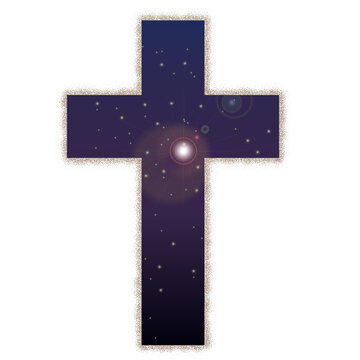 十字架の中に浮かぶ宇宙空間・ロザリオイメージ