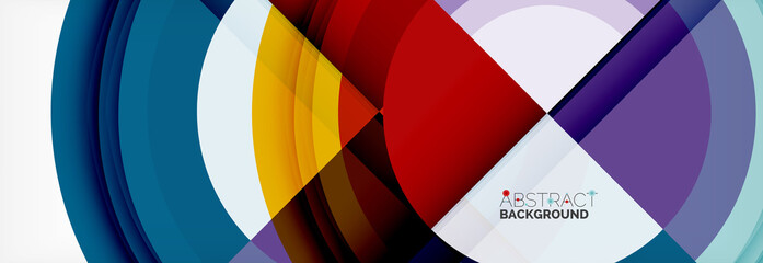 Obraz premium Round shapes, triangles and circles. Modern abstract background