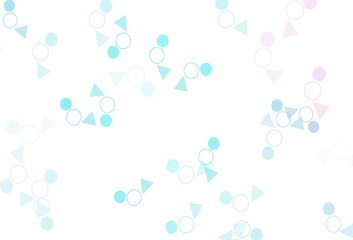 Light Blue, Red vector background with polygonal style with circles.
