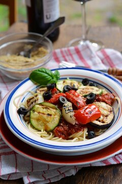 Spaghetti with Grilled Veggies