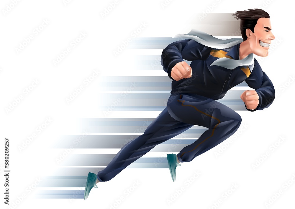 Wall mural superhero dad running