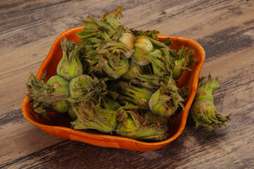 Hazel nuts in the basket