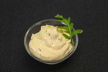 Hummus snack with olive oil