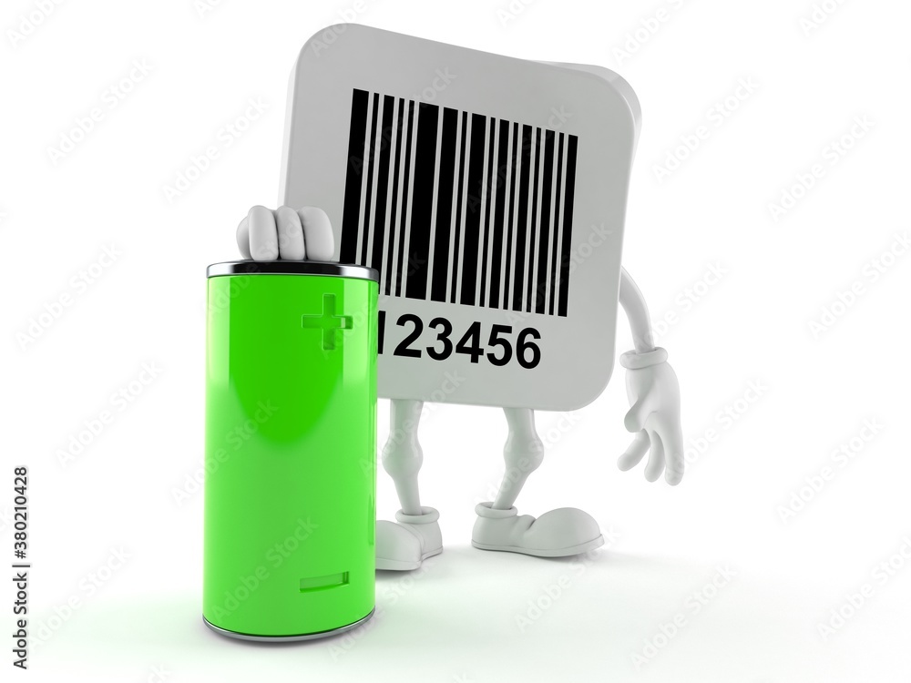 Canvas Prints barcode character with battery