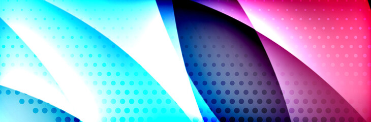 Fluid gradient neon color waves, vector abstract background