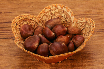 Chestnut heap in the bowl