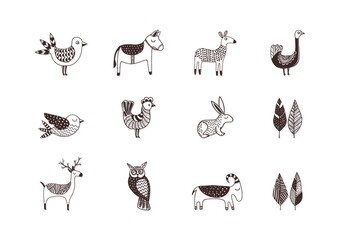 Collection of simple animal designs