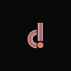 Line letter D logotype pastel colors. Unique modern for company and business identity