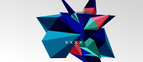 3d low poly abstract shape background vector illustration